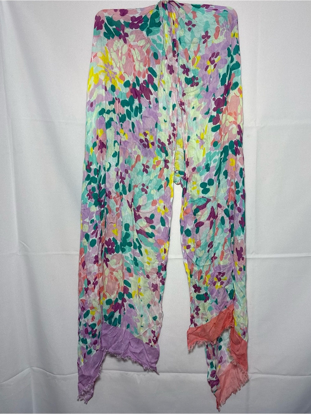 Kate Spade Floral Sheer Scarf Wrap Multicolor 75x27 AS IS